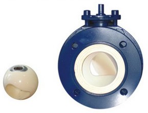 V-Port ceramic-lined ball valve